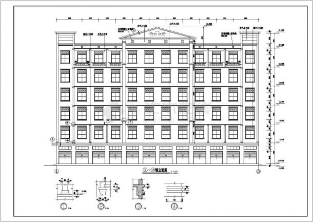 6层厂房全套建筑设计CAD示意图-图二