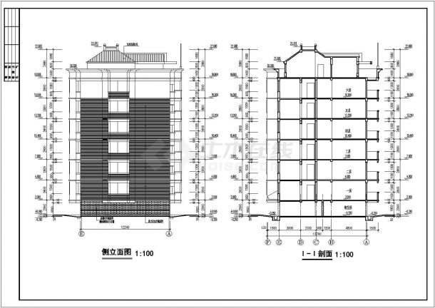 某商业区多层欧式公寓全套建筑施工设计cad图纸(含建筑设计说明)-图一