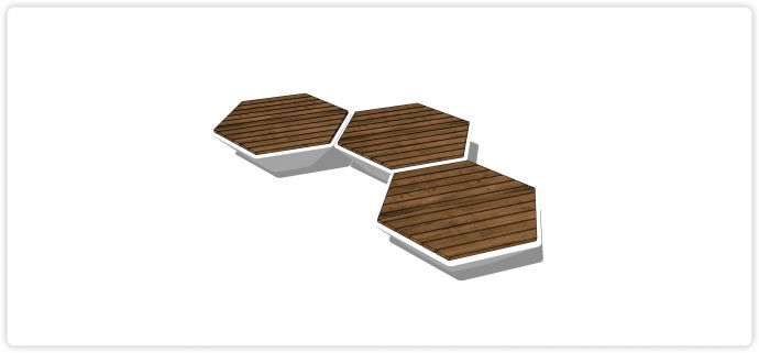 六边形木条拼接创意坐凳su模型_图1