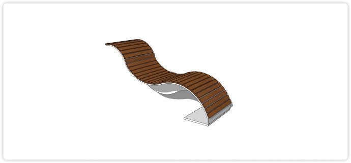 木条拼接两坡道创意坐凳su模型_图1