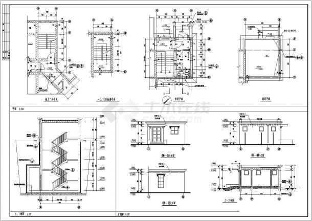 罗马嘉园部分住宅全套建筑设计cad图纸(含屋顶平面图)-图二