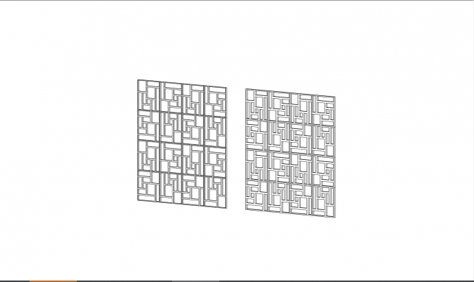 白色的带有不规则图案的穿孔板建筑表皮 su模型_图1