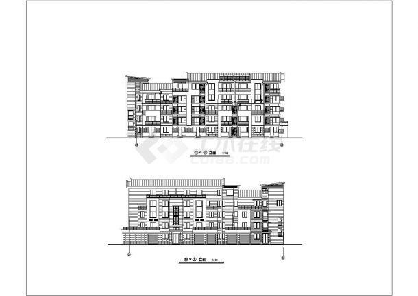 江苏某地郊区小区多层住宅全套建筑方案图(含屋顶层平面图)-图一