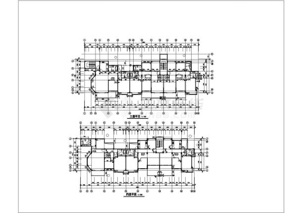 江苏某地郊区小区多层住宅全套建筑方案图(含屋顶层平面图)-图二