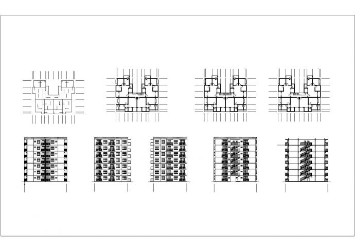 某铁路小区住宅建筑CAD设计平立面施工图_图1