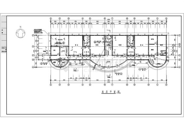 某长47.04米 宽13.14米 3层砖混结构6班幼儿园设计cad全套建筑施工图-图二