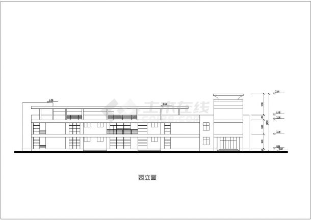 某长55.9米 宽25.5米 2层框架结构6班幼儿园设计cad建筑方案图（含2套方案设计）-图一