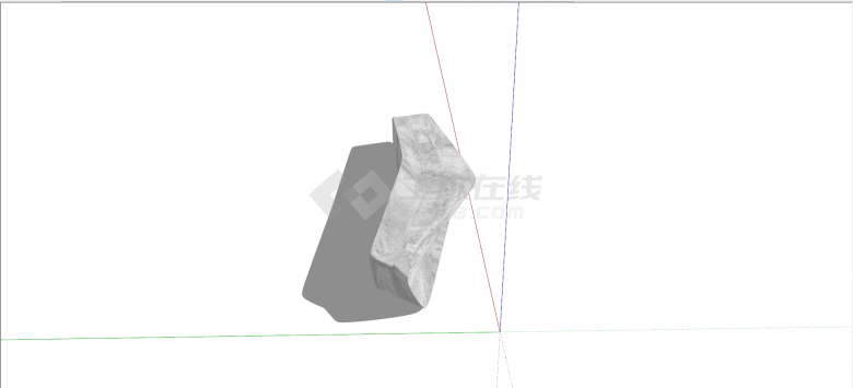 花岗岩石质创意坐凳su模型-图二