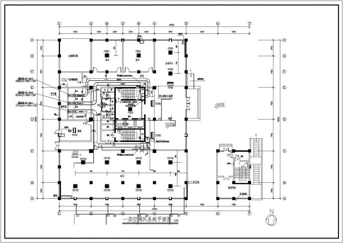 空调系统_高层办公楼VRV空调通风排烟及人防设计施工CAD图_图1