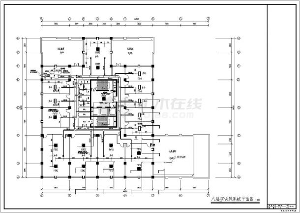 空调系统_高层办公楼VRV空调通风排烟及人防设计施工CAD图-图二