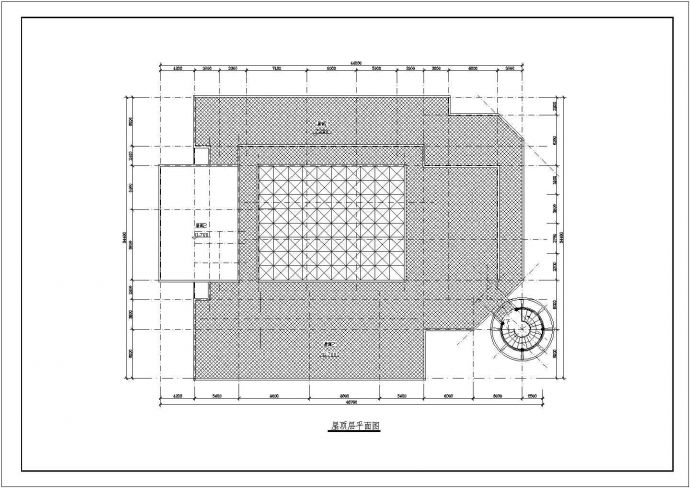 某长46.7米 宽34.4米 3层幼儿园+社区服务中心设计cad建筑方案图_图1