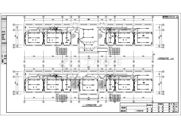 教学楼设计_某四层砖混结构教学楼强电施工CAD图-图一