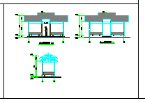 防腐木候车亭，防腐木亭子cad施工图纸-图二