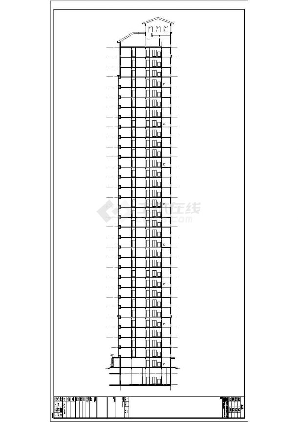 32层剪力墙结构大学城住宅楼结构施工图（含建筑图）-图一