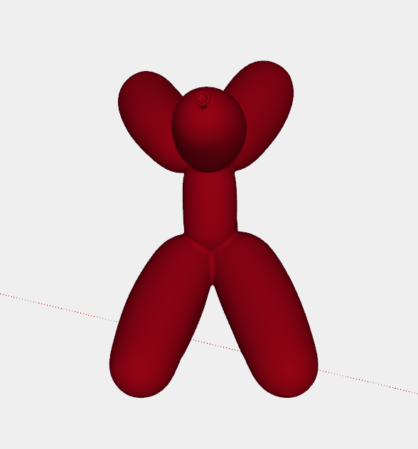 北欧创意气球狗饰品饰物su模型_图1