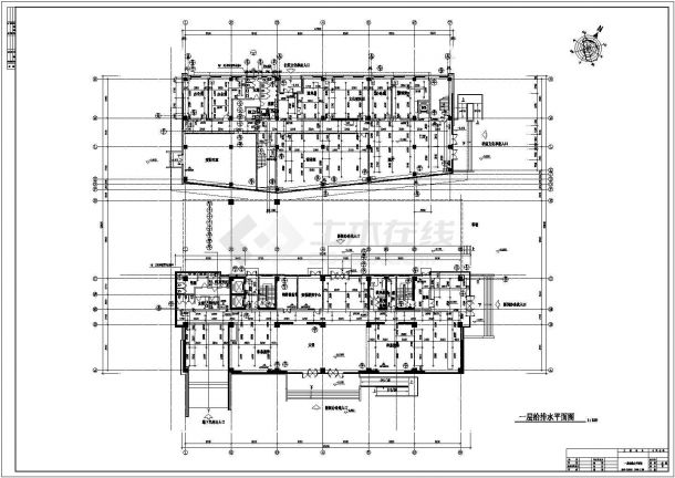 排水设计_某8层办公楼给排水及消防工程施工CAD图-图一