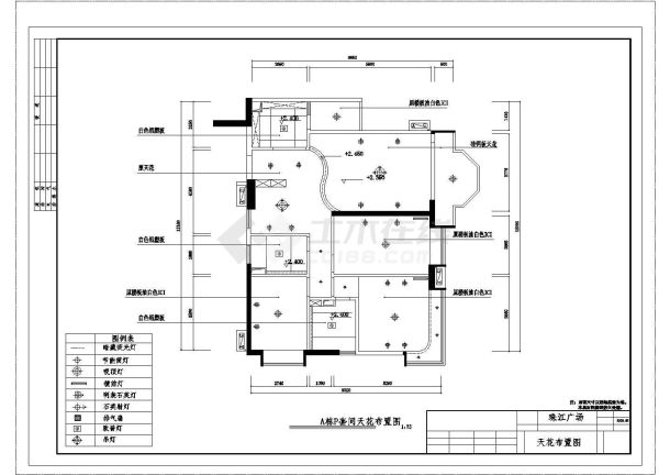 某三室一厅户型私人住宅室内装修设计cad全套平面施工图（甲级院设计）-图一