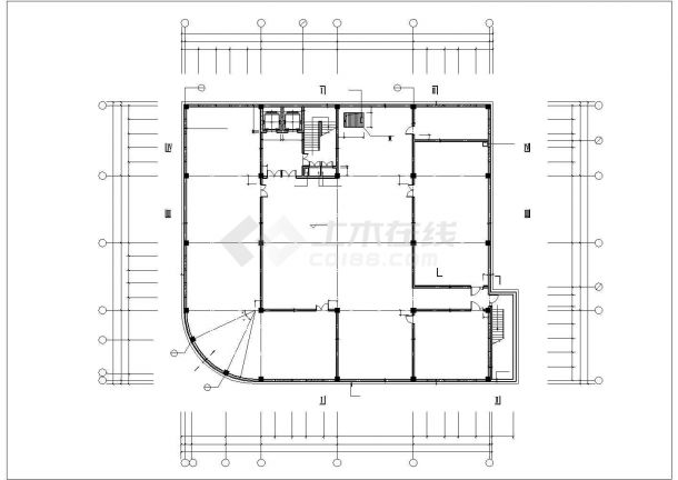 芜湖市某沿街4层砖混结构办公楼全套平面设计CAD图纸（含地下室）-图一