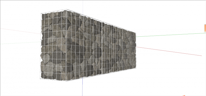 长方形拼接石头石笼su模型_图1