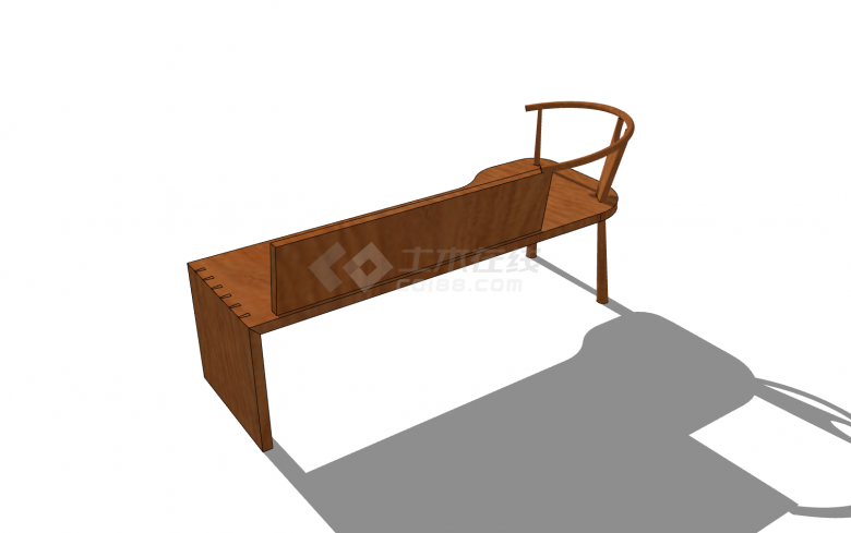 木质创意造型中式坐凳su模型-图二