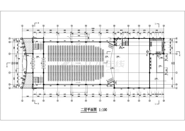 某2452平方米二层框架结构食品厂职工餐厅图纸-图二