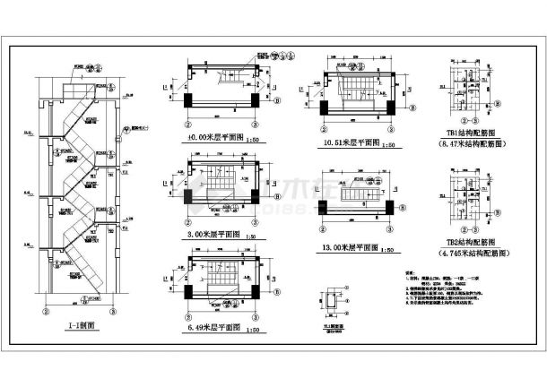 四层框架结构集中供热站建筑总图-图二