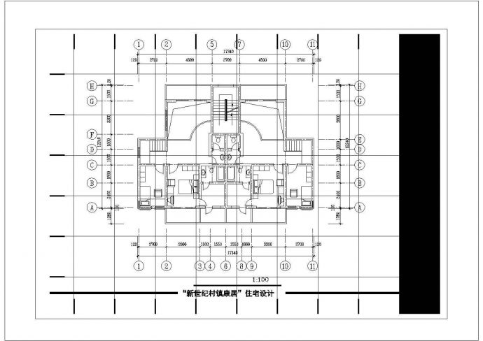 温州市某大型电子厂4层砖混结构职工宿舍楼全套建筑设计CAD图纸_图1