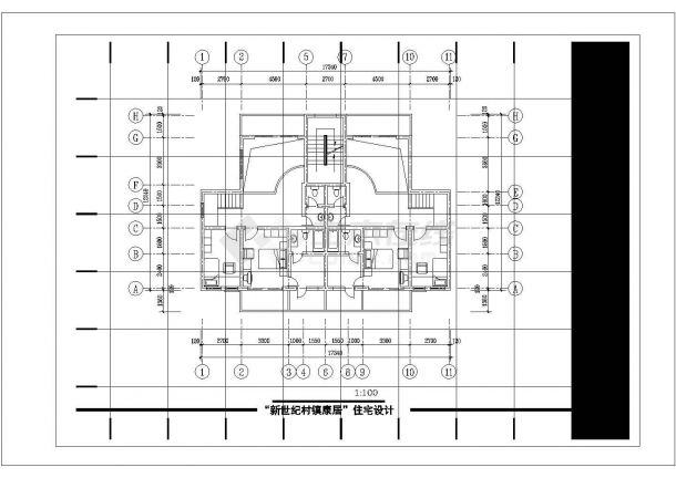 温州市某大型电子厂4层砖混结构职工宿舍楼全套建筑设计CAD图纸-图二