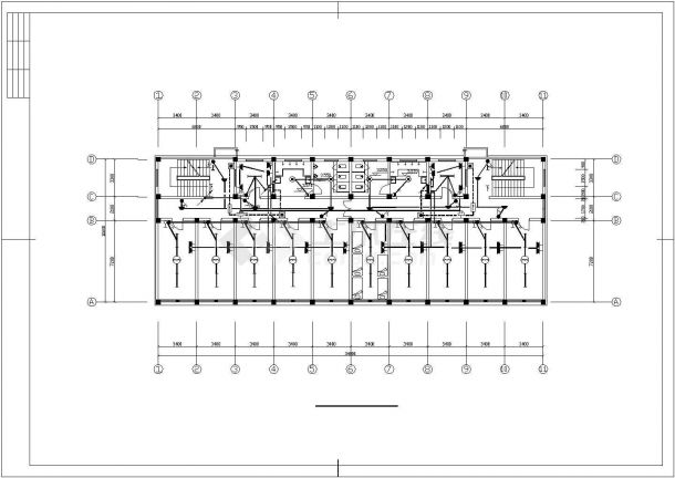 教学楼设计_某三层中学教学楼强电设计施工CAD图-图二