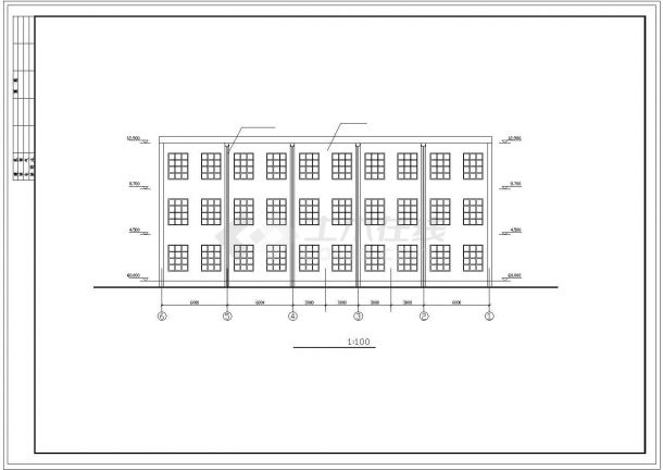 高档饭店建筑框架结构设计CAD参考图-图一