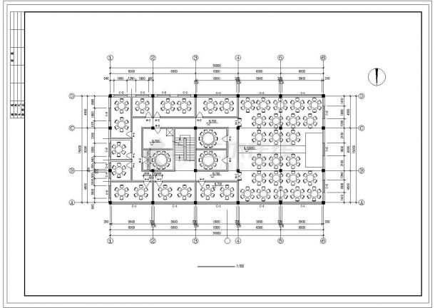 高档饭店建筑框架结构设计CAD参考图-图二