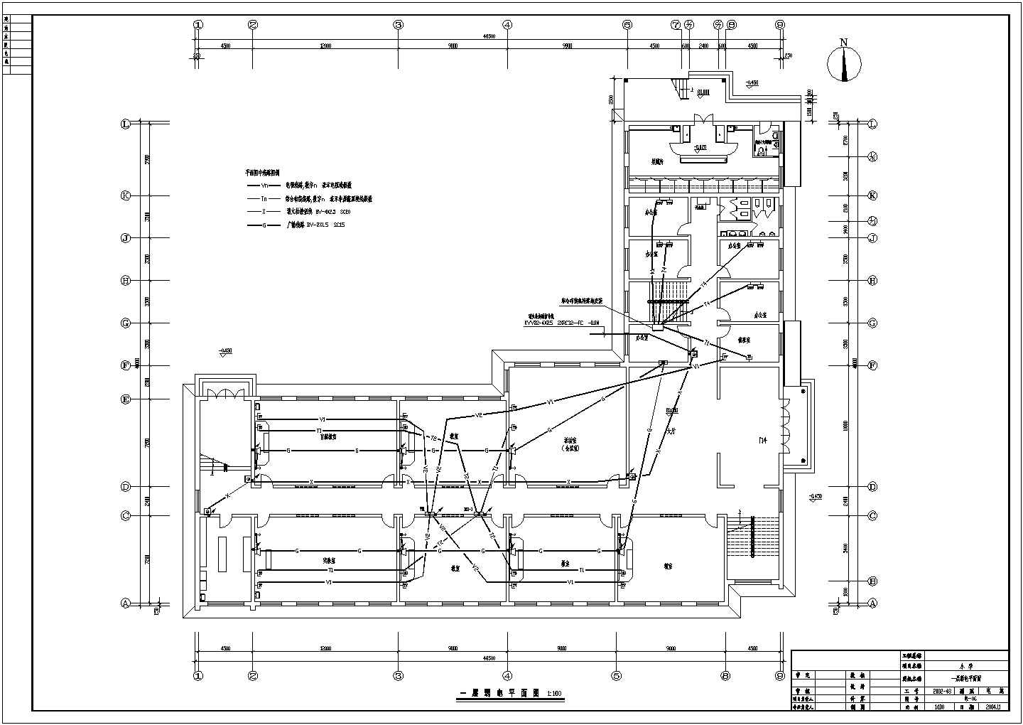 电气设计_某小学四层教学楼全套电气设计施工CAD图纸