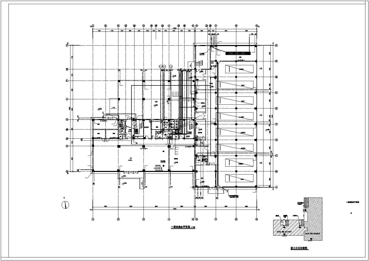 某市消防救援站给排水设计图  总建筑面积7082.86平方米