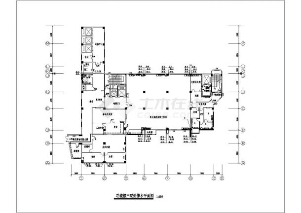 给排水设计_南方某地上十三层医院给排水CAD图-图二