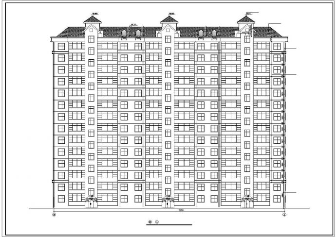 某地上十四层短肢剪力墙结构高层住宅建筑施工图纸（标注明细）_图1
