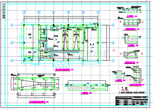某县城市生活污水处理工程设计cad全套图纸（标注详细）-图二