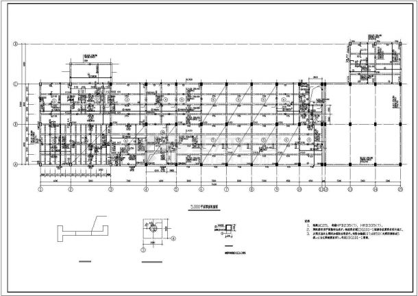 2层联合厂房框架结构cad图纸设计-图二