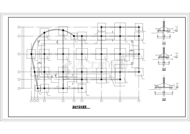 某地区五层办公楼剪力墙结构设计施工CAD图-图一