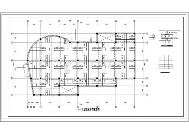 某地区五层办公楼剪力墙结构设计施工CAD图-图二