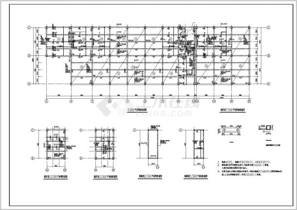 2层联合厂房框架结构施工图（全套，20张）-图一