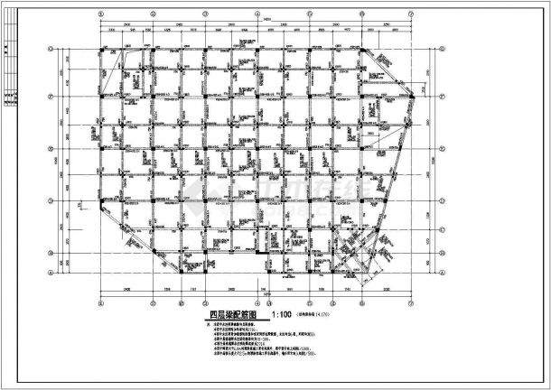 商城框架结构CAD图-图一