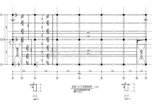 【3层】1920平米北京框架结构办公楼施工图（工程量计算（手算）、清单计价、平面配筋CAD图,基础图，卫祥图）-图二