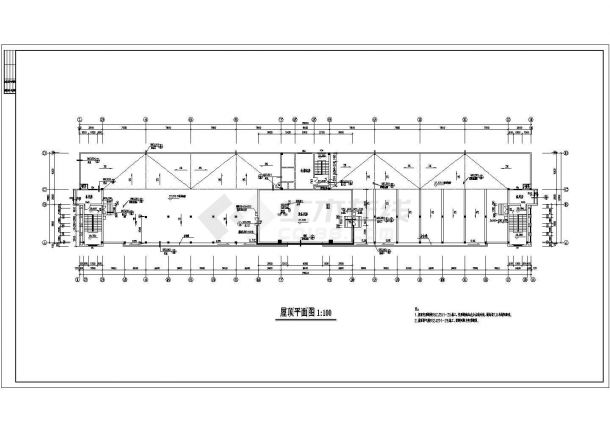 【宁夏】7+1夹层混凝土框架结构就业培训办公建筑施工图-图一