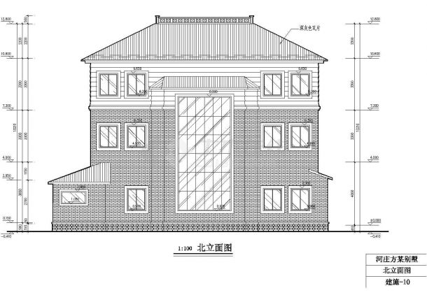 398平方米三层框架结构别墅设计方案图（含设计说明）-图一