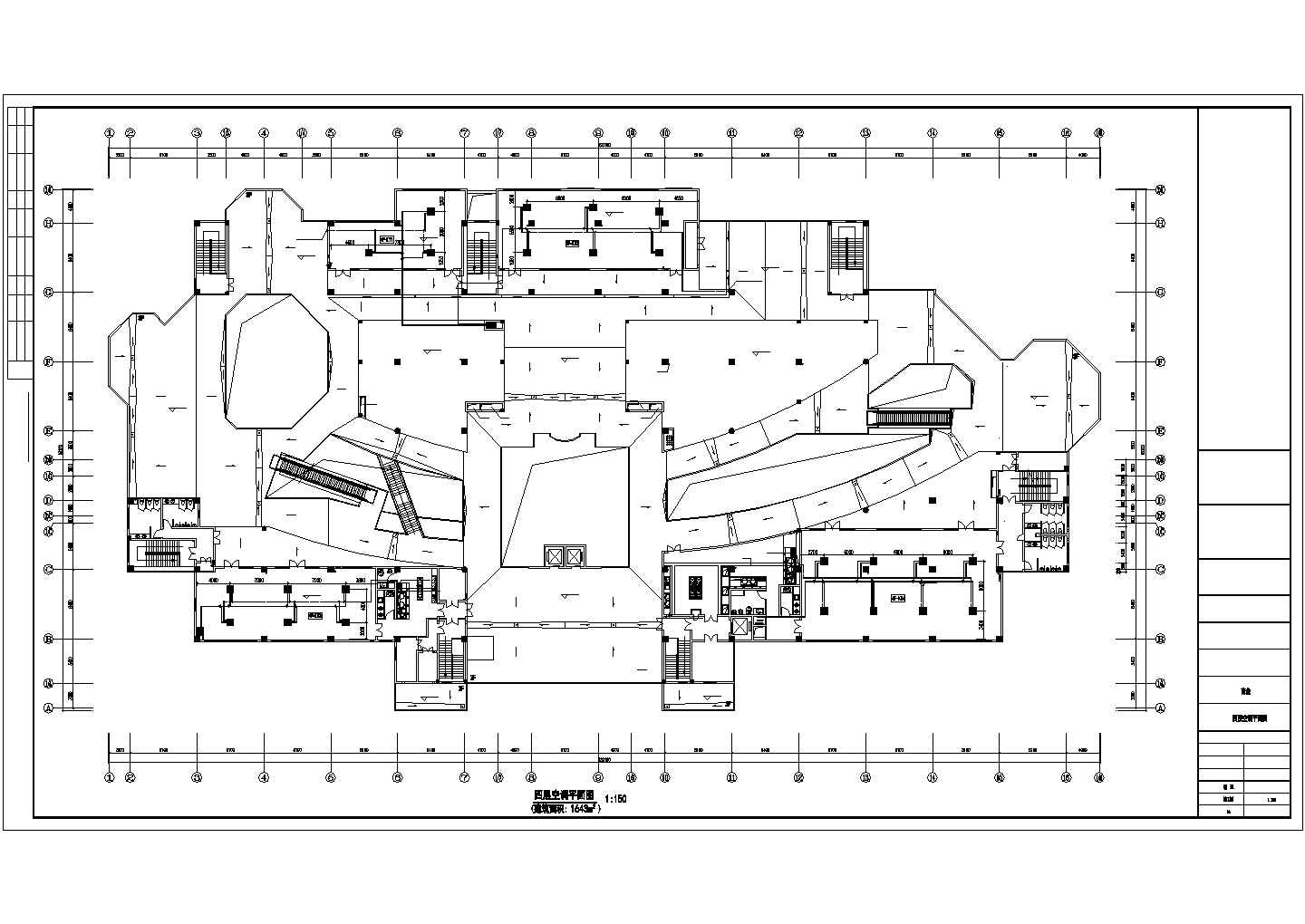 四层商业楼暖通空调及防排烟系统设计CAD图纸