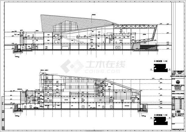 安徽古生物博物馆（四层框架结构）设计cad全套建筑施工图（含设计说明，含结构设计，含暖通设计，含给排水设计，含电气设计）-图二