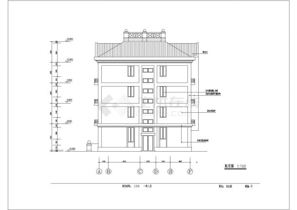 多层五层私宅建筑CAD平面图-图一