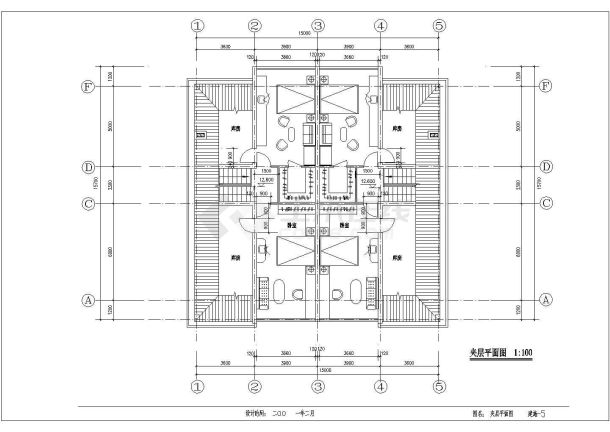 多层五层私宅建筑CAD平面图-图二