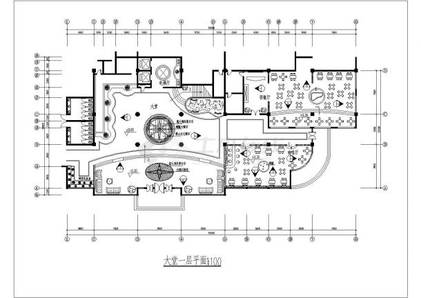 餐厅设计_某两层西餐厅建筑CAD图-图二