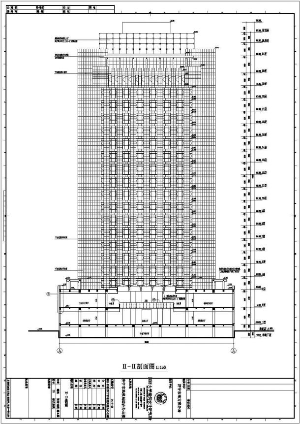 某地下一层地上二十一层混合结构综合办公楼设计cad全套建筑施工图（含设计说明）-图一
